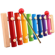 M-WS Kinderen Baby Muzikaal Speelgoed Xylofoon Wijsheid Development Houten Instrument verbeteren Kind gevoelig kleuren geluiden GYH