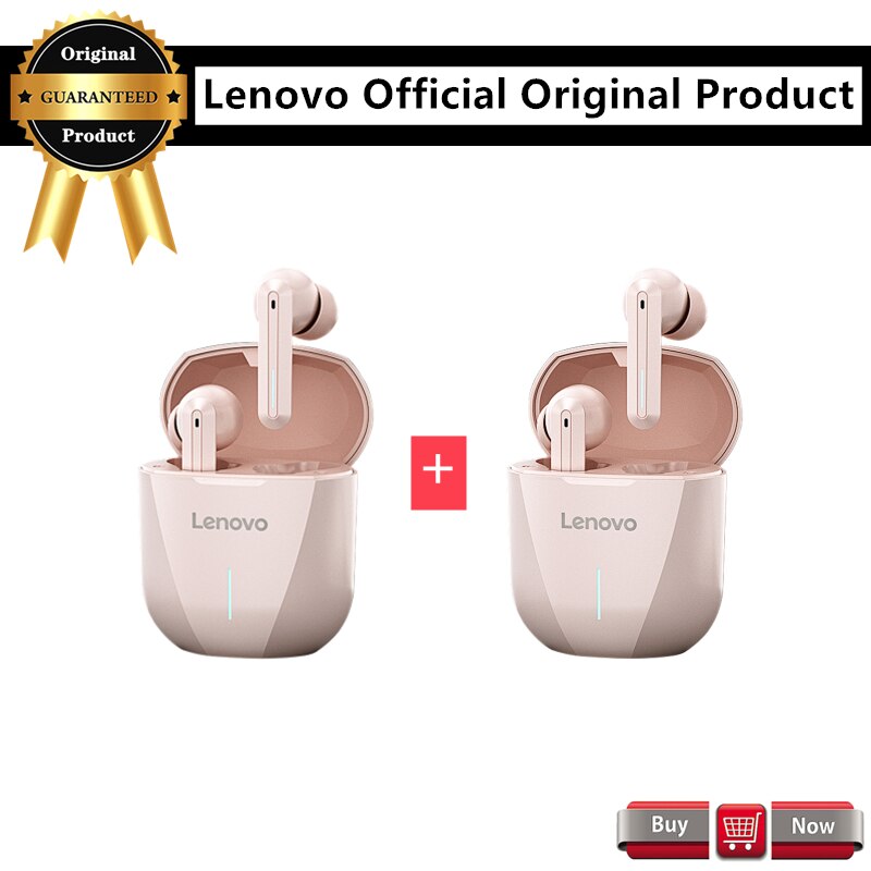 Lenovo XG01 słuchawki douszne 50ms niskie opóźnienie TWS słuchawki Bluetooth z mikrofonem słuchawki bezprzewodowe HiFi ipx5 wodoodporne słuchawki douszne: XG01 pink2