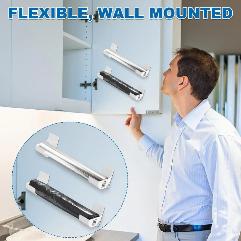 Trash Bags Shelf Holder Wall Mounted Trash Bags Holder Film Container Dispenser Garbage Bag Box Self-Adhesive Garbage Roll Racks