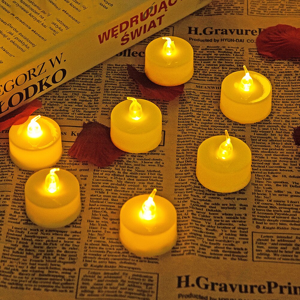 Flameless LED Tea Lights Candles Battery Powered Coloful Flickering Pillar Candles Votive Tealight Romantic party Home Decor