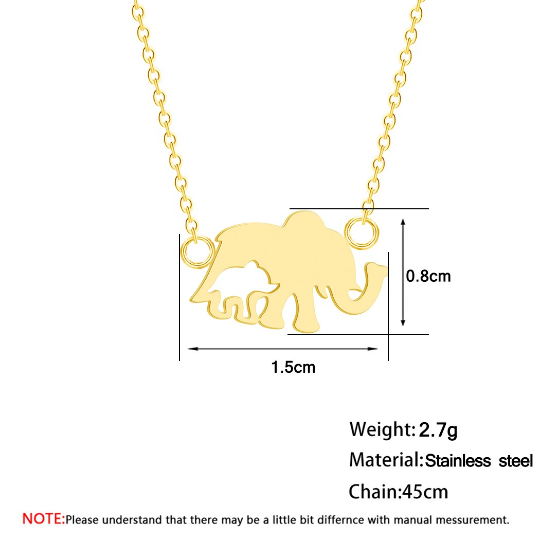Bella collana elefante animale thailandia moda donna gioielli Vintage in acciaio inossidabile Mini collana pendente moda oro