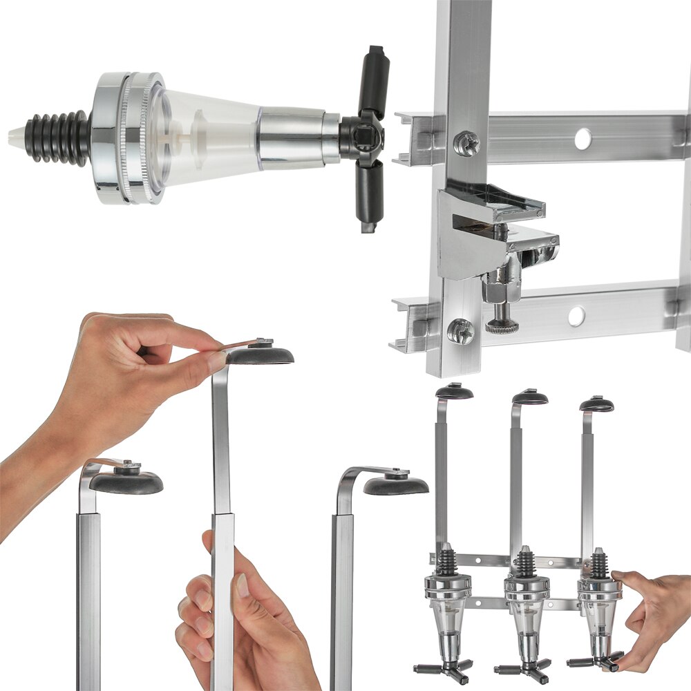 Bar Tools Drinks Wall Mounted 4 Station Liquor Wine Dispenser Pourer Alcohol Bottle Holder Dispenser Beverage Pourer