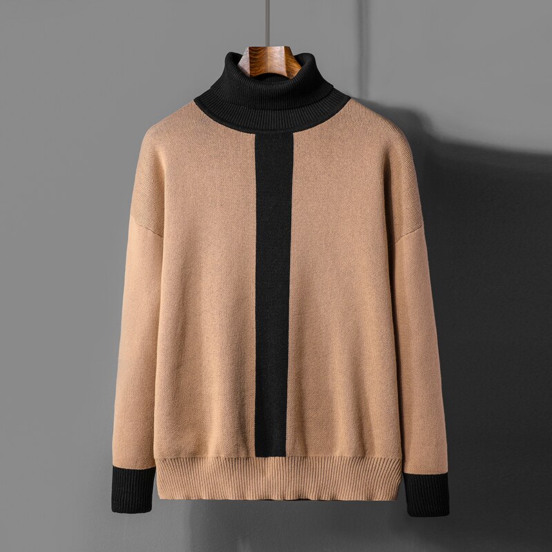 Pull homme homme hiver saison col haut épais – Grandado