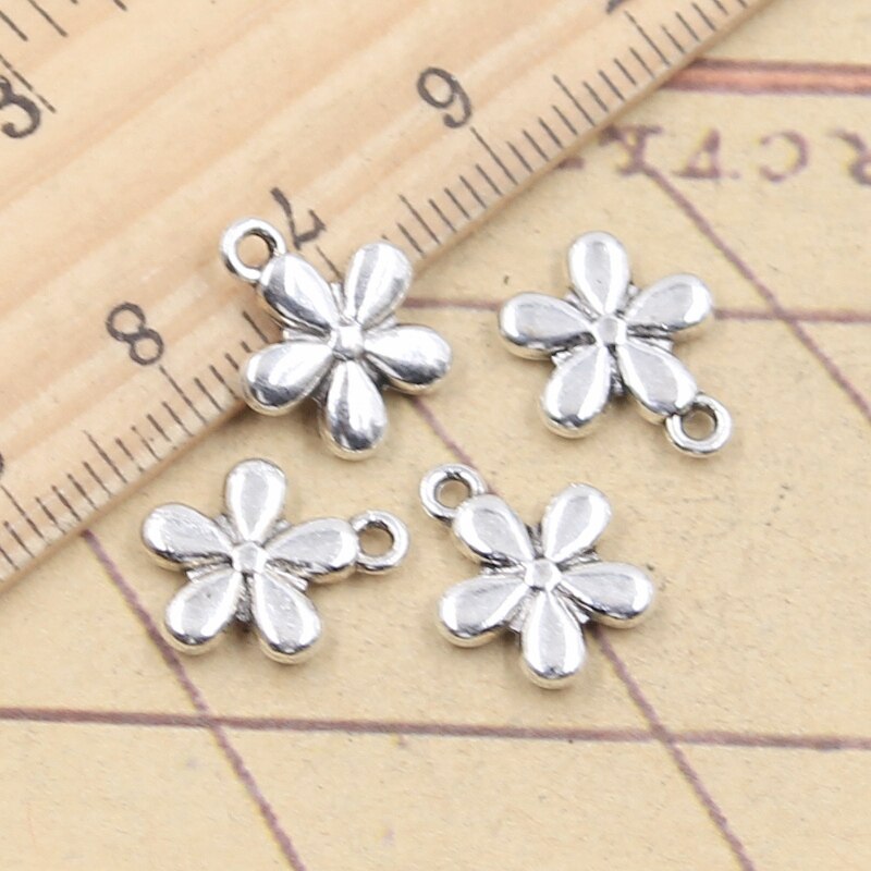 30 stücke Reize Blume 13x11mm Tibetischen Silber Farbe Anhänger Antiken Schmuck, sterben DIY Handgemachten Handwerk