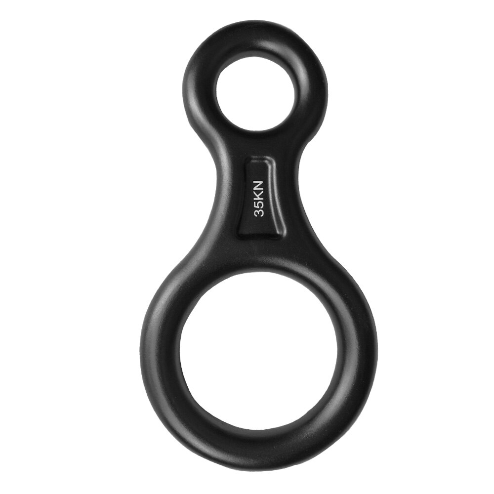 Boneco de montanhismo 35kn, equipamento de escalada para montar, equipamento de resgate, placa de aparelho para montanhamento: Preto