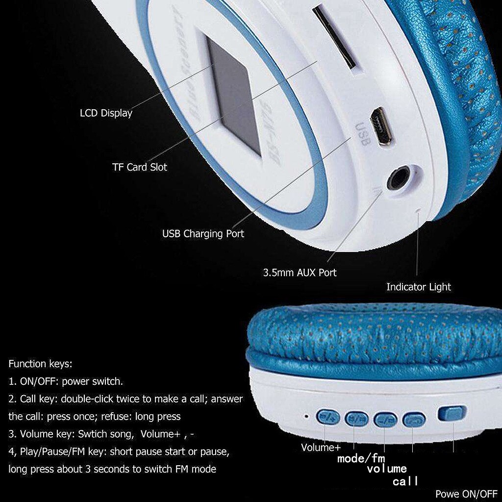 Gaming Hoofdtelefoon Bluetooth Headset Opvouwbare Stereo Hoofdtelefoon Gaming Draadloze Koptelefoon Met Hd Mic Ondersteuning Tf-kaart