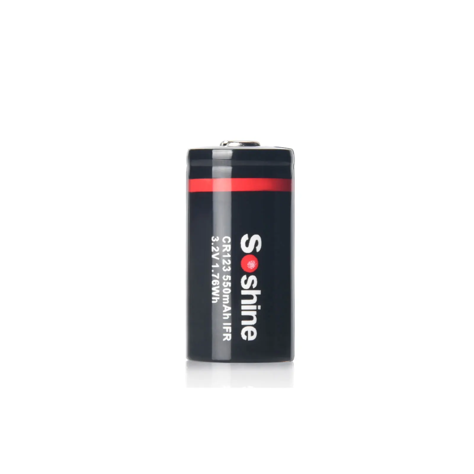 Soshine 16340 550 mAh LiFePO4-Akku RCR123 3,2 V wiederaufladbarer Akku 2000 Zeitentladezyklus für Taschenlampe, Scheinwerfer, Mini-Lüfter
