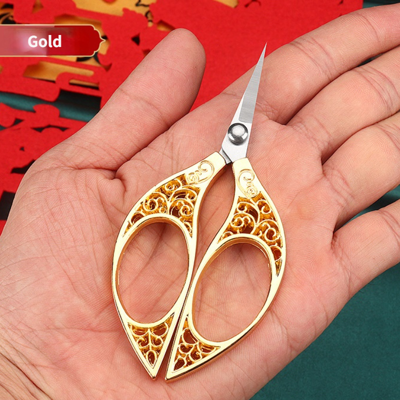 Retro Butterfly Small Scissors Tailor Cut Thread Head Cut Stainless Steel Office Handmade Embroidery Scissors Sewing Scissors: Gold
