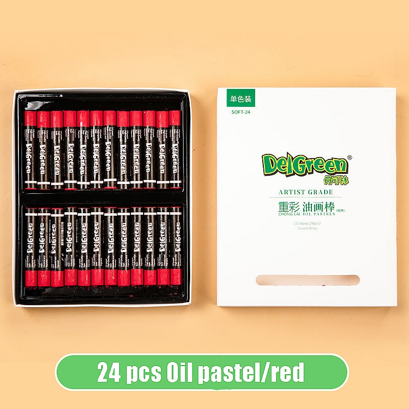 Lápiz de dibujo para estudiantes, suministros de Arte de forma redonda, Pastel de aceite suave, material de papelería escolar, , 12/24/36 colores