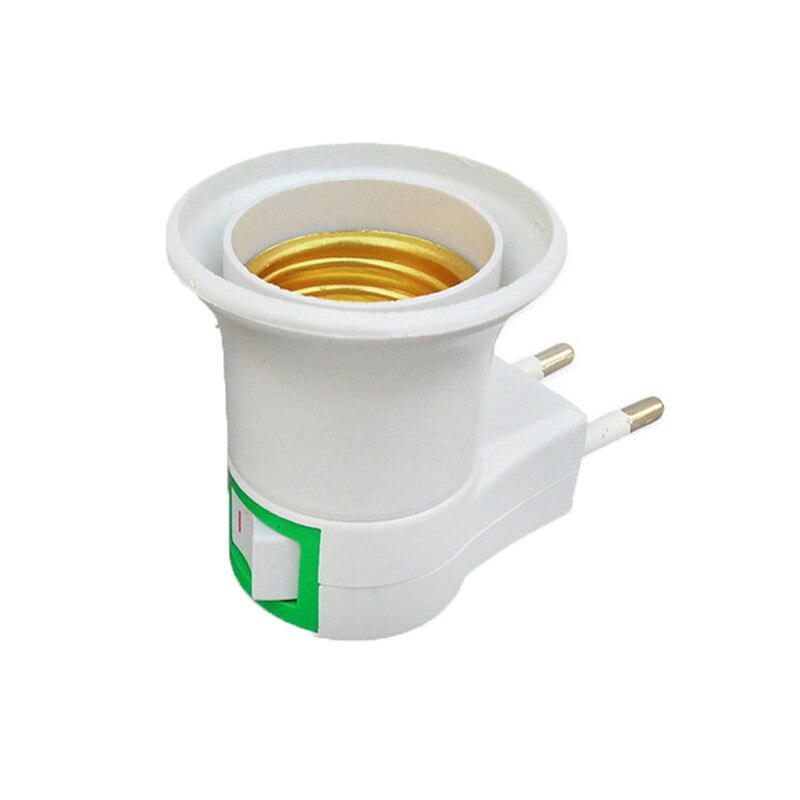 1Pcs E27 LED light Male Sochet Base type to AC Power 220V EU Plug lamp Holder Bulb Adapter Converter + ON/OFF Button Switch