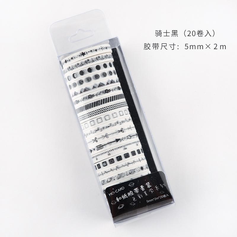 Washi tape papel adhesivo decorado multicolor para hacer scrapbooking, cinta de papel de arroz, celo japonés, decoración, manualidades, álbum de recortes, papelería japonesa, varios colores, paquete de 20 rollos: A