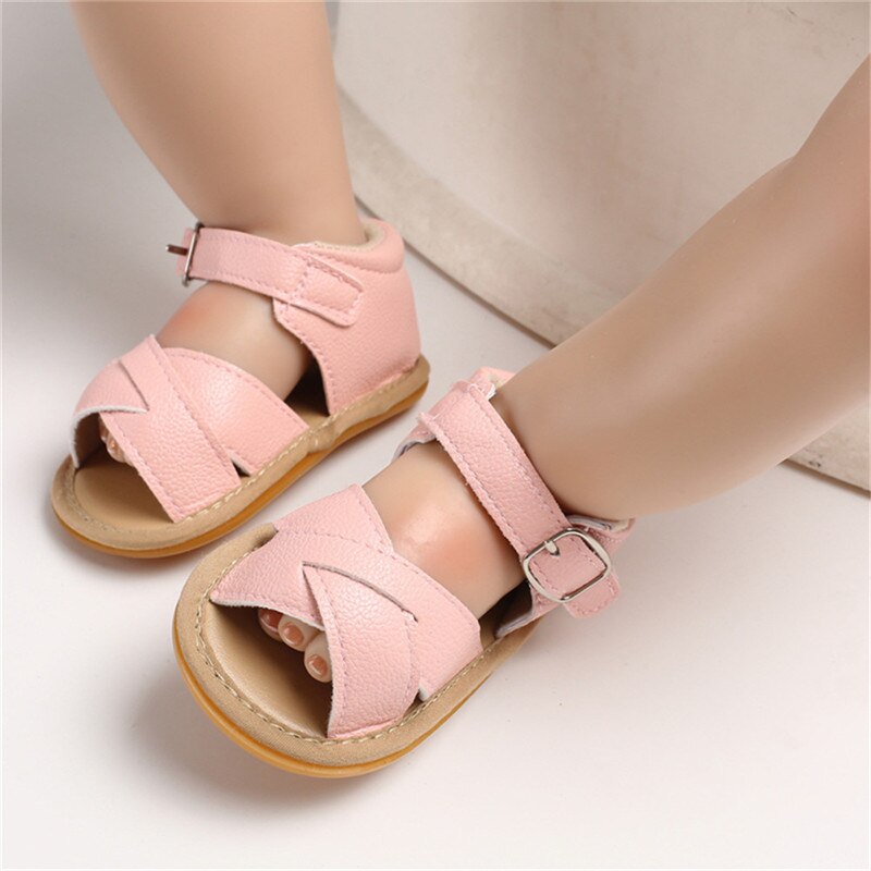 Baby Girls Solid Sandals Shoe Leather Casual Shoes Sneaker Anti-slip Soft Sole Toddler Shoes Baby Shoes
