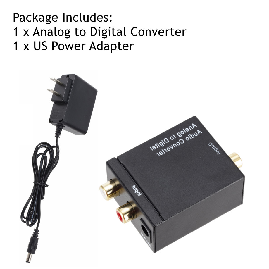 Latest Analog To Digital ADC Converter Optical Coax RCA Toslink Audio Sound Adapter SPDIF Adaptor For Apple TV For Xbox 360 DVD: US Plug