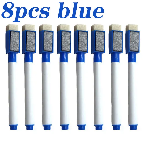8 Pcs Erasable Whiteboard Pens Set - Magnetic, Easy to Wipe, Scratch-Free Markers with Color Random - Office Supplies: Burgundy