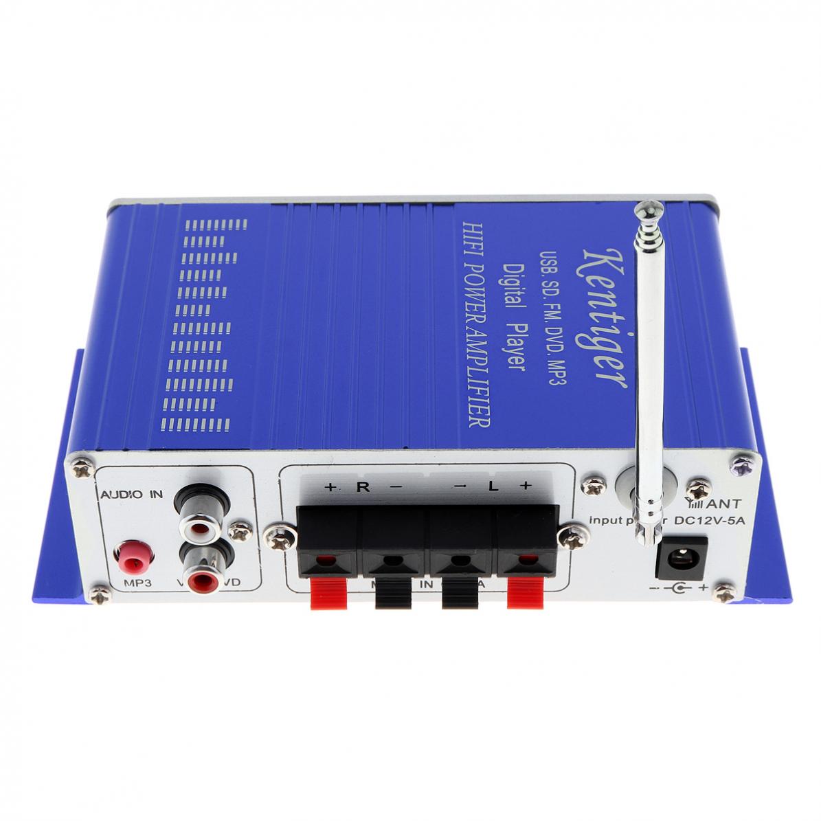 Car Amplifiers Digital Display Hi-Fi 2CH Car Stereo Power Amplifier AMP Support Fit for USB / MP3 / FM / SD Jack Input