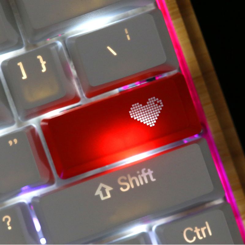 Red Love Heart Pattern Keyboard Keycap Mechanical ENTER/ESC Key Cap Hat for PC Computer Notebook Use Supplies N0HC