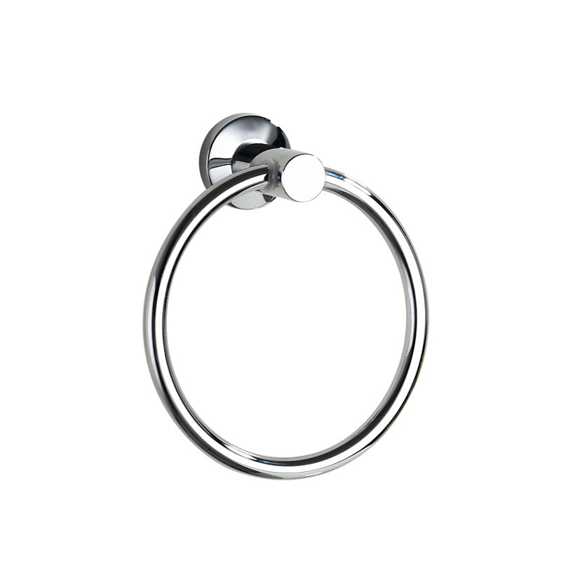 304 stainless steel towel ring Chrome towel hanging ring round simple black European Bathroom accessories Rustproof: Chrome