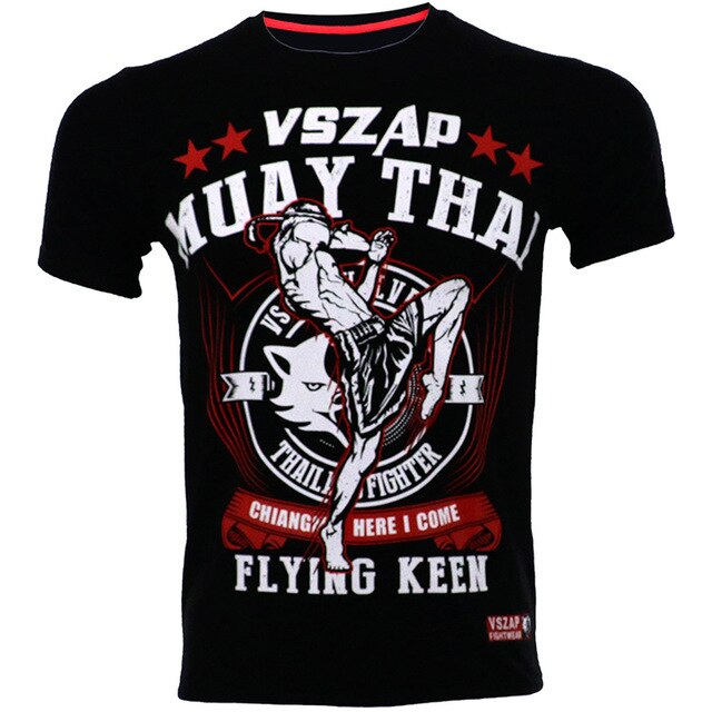 Vszap mma boxning sport t-shirt muay thai slåss fitness elasticitet skjorta tröjor boxning kläder muay thai shorts mma: Xxl