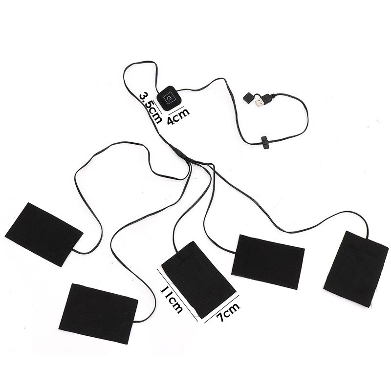 Usb-ladatut lämpimät tahnatyynyt vedenpitävät hiilikuitulämmitystyynyt turvalliset kannettavat lämmitystyynyt liivin takin kangastarvikkeille
