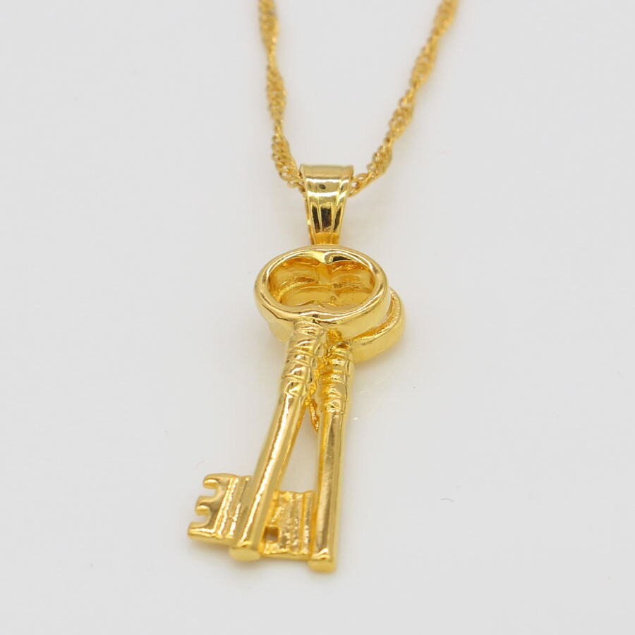 Light Weight Key Pendant Gold Color African/Nigeria Women/Girls Pendant Necklaces Party Accessories