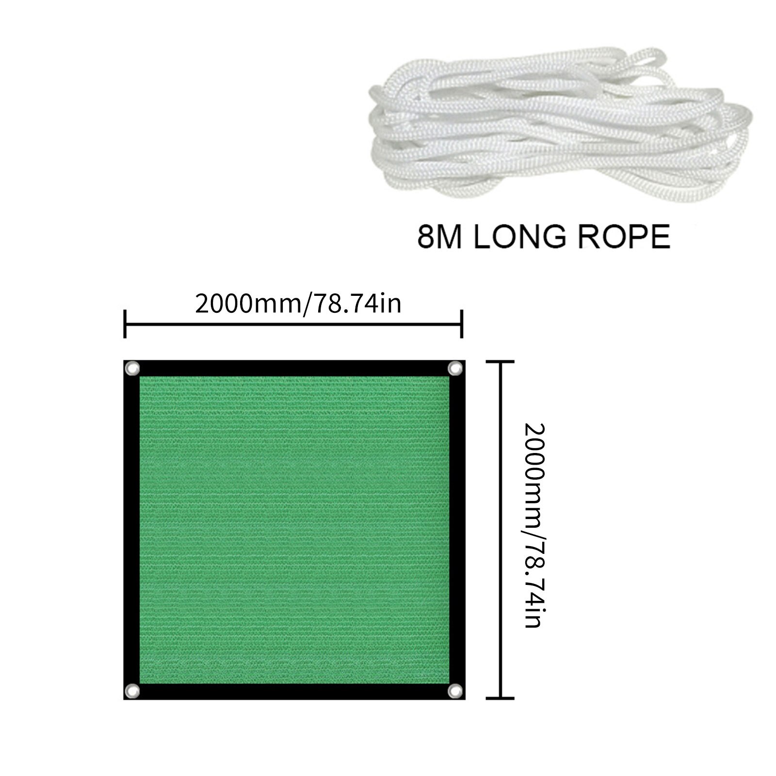 Foldable Shade Cloth Edge with Buttonhole for Plants Greenhouse Swimming Pool Backyard UV Blockage Sunscreen Shade Sail: 2x2M