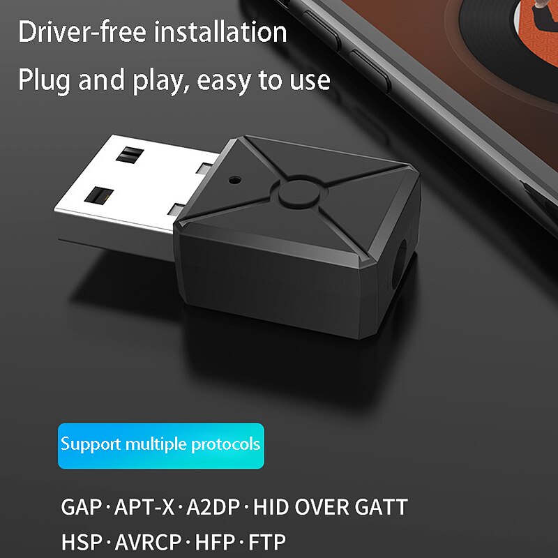 A30 trådløse usb bluetooth adapter 5.0 dongle musik eller modtager sender til pc computer usb bluetooth adapter