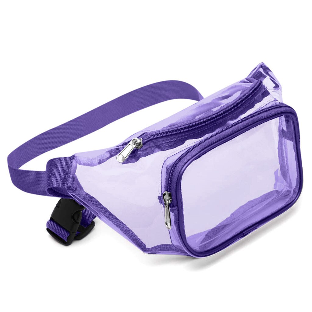 transparent Taille Pack Tasche Frauen Klar Wasserdichte Luxus fanny Pack unisex Taille Pack Brust Hüfte Gürtel Taschen Heuptas Sack Femme: LILA