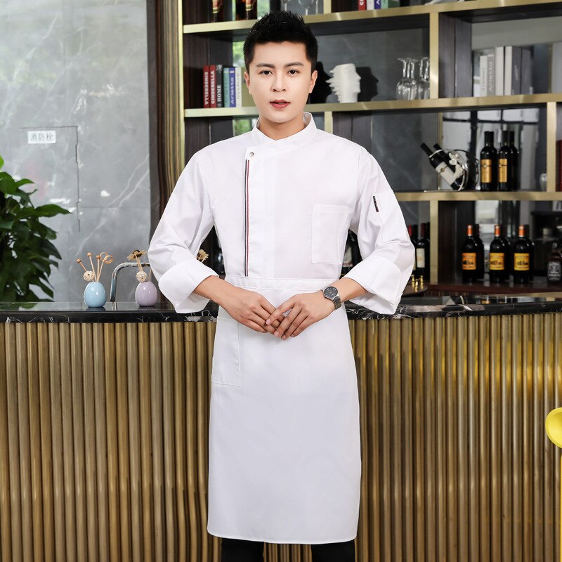 Kokkens hotell hotell mat baking kjøkken kokkeuniform langermet qiu dong antrekk hvite menn og kvinner