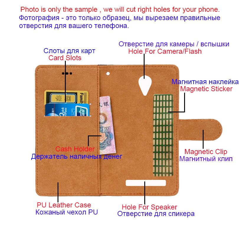 Printe flip læderetui til inoi 2 lite fundas tegnebog etui til inoi 2 lite telefon klistermærke bagsback telefon cover