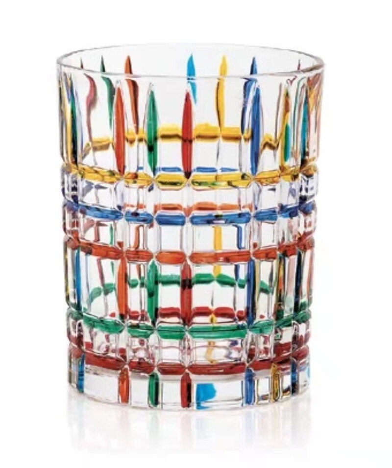 Glass Coffee Cup Hand-painted Line Woven Crystal Glass Whiskey Cup Juice Cup Restaurant Drinking Cup Office Drinking Utensils