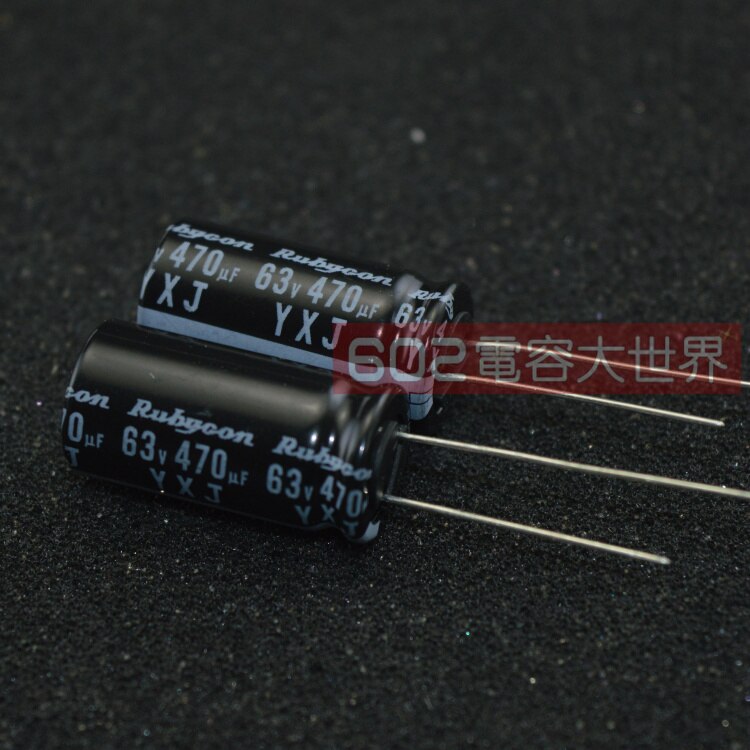 20 Pcs Rubycon Yxj 63V470UF 12.5X25 Mm Aluminium Elektrolytische Condensator Yxj Serie 470 Uf 63V 470 Uf/63 V