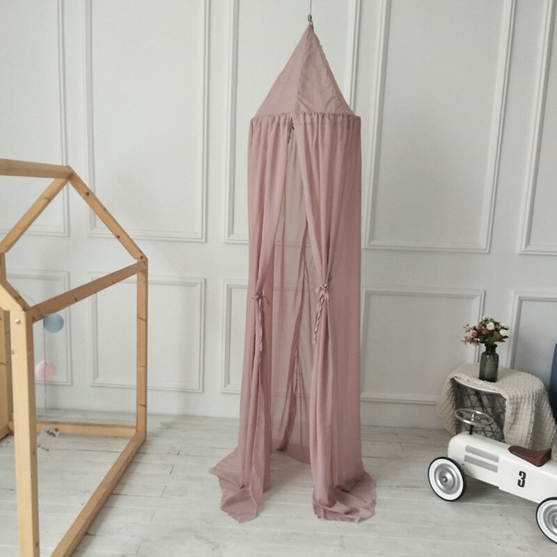 Ins Nordic tent Chiffon baby mosquito net dome hanging decoration bed net tent bed curtain children room decoration: purple