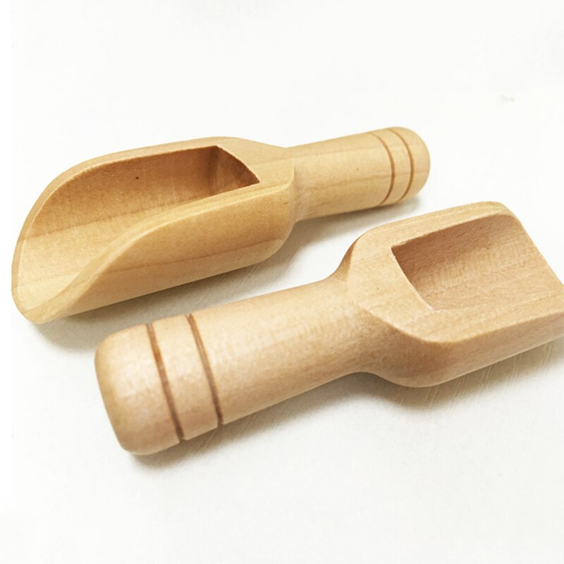 Coffee Tea Herb Powder Scoops Kitchen Gadget Mini Naturel Wooden Spoon Candy Bath Salt Spices Flavors Spoons Cooking Tools