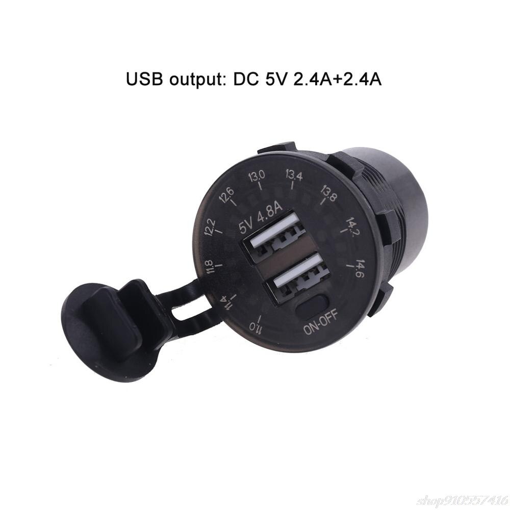 12V Quick Charge 3.0 USB SUV Car Charger Waterproof 18W Type C PD Outlet Fast Charger with LED Voltmeter ON OFF Switch N10 20