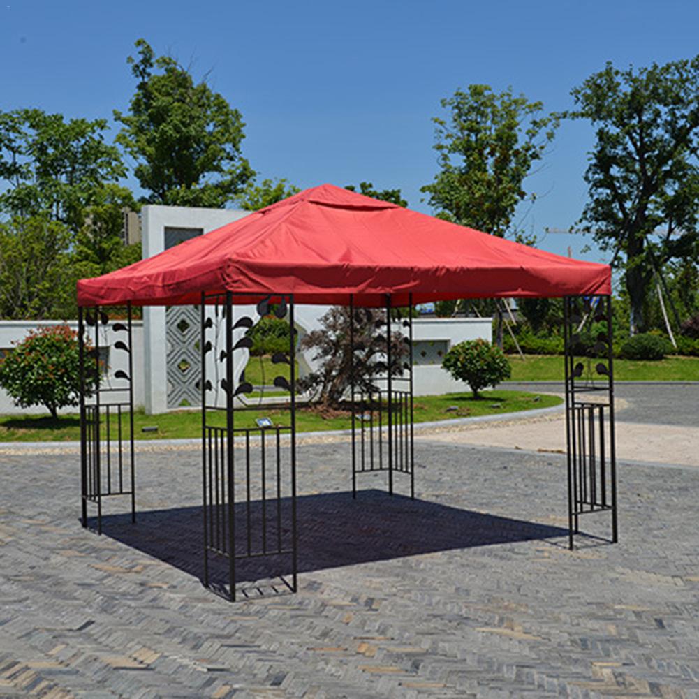 3x3m Outdoor Gazebo Cover Waterproof 300D Polyester Cloth Sun Canopy Gazebo Top Replacement Cloth Cover For Courtyard Garden
