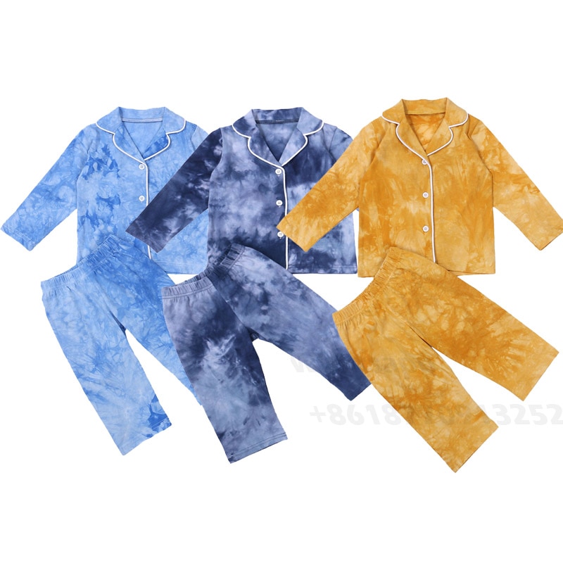 Kinderen Pyjama Baby Kleding Set Kids Tie Dye Print Nachtkleding Herfst Katoen Nachtkleding Jongens Meisjes Casual Kleurrijke Pyjama Set