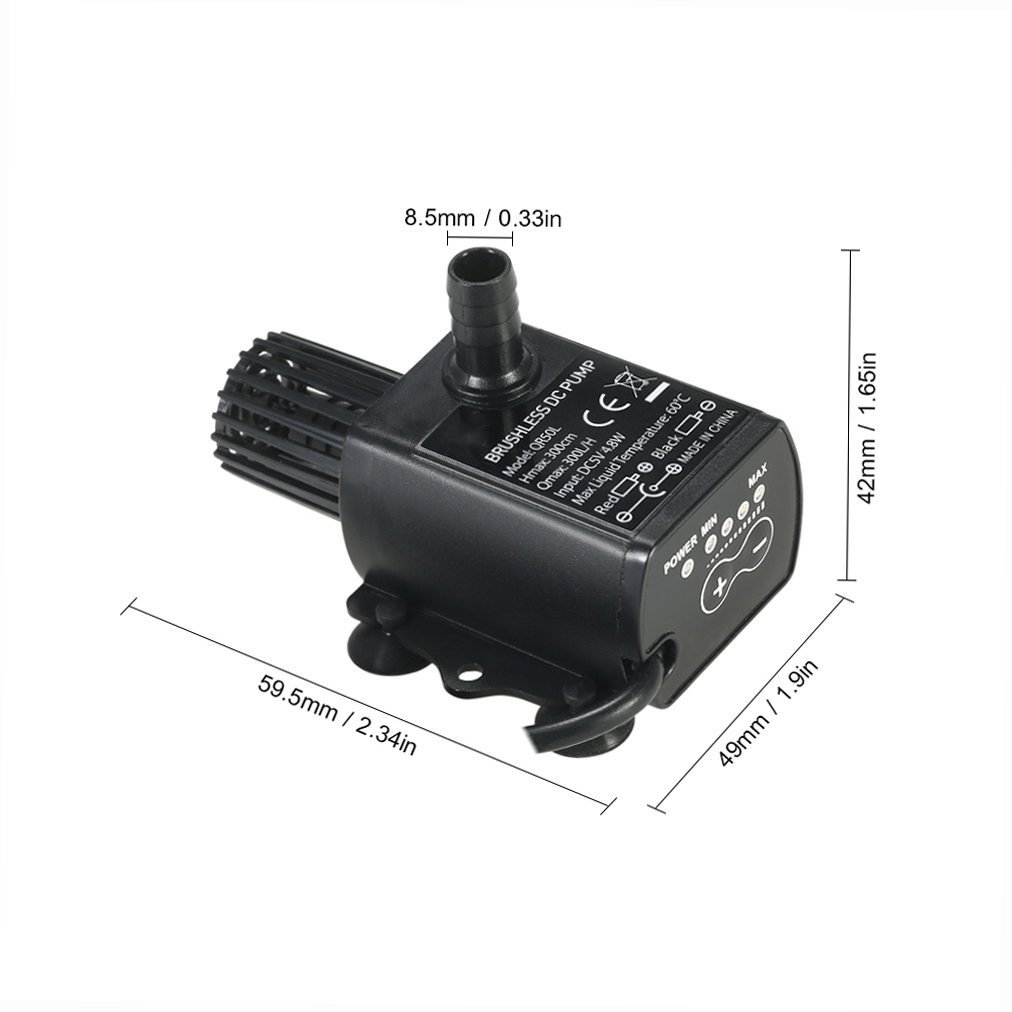 Vandpumper ultrastøjsvage mini usb 5v 4.8w børsteløs vandpumpe vandtæt nedsænkbar fontæne til havedam camping: Default Title