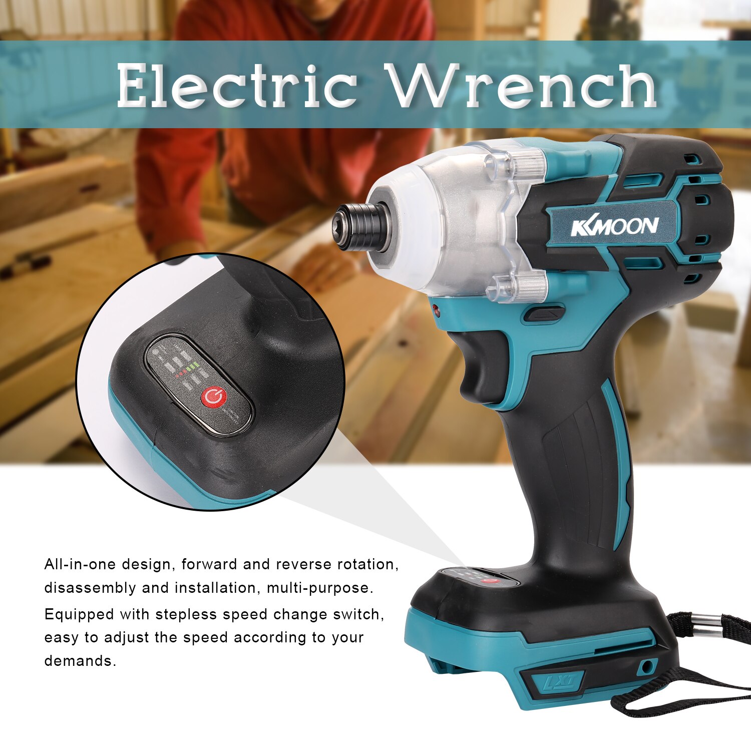 18V Cordless Impact Wrench Screw Driver Brushless Motor High Torque Electric Wrench Rechargeable Electric Drill Screwdriver