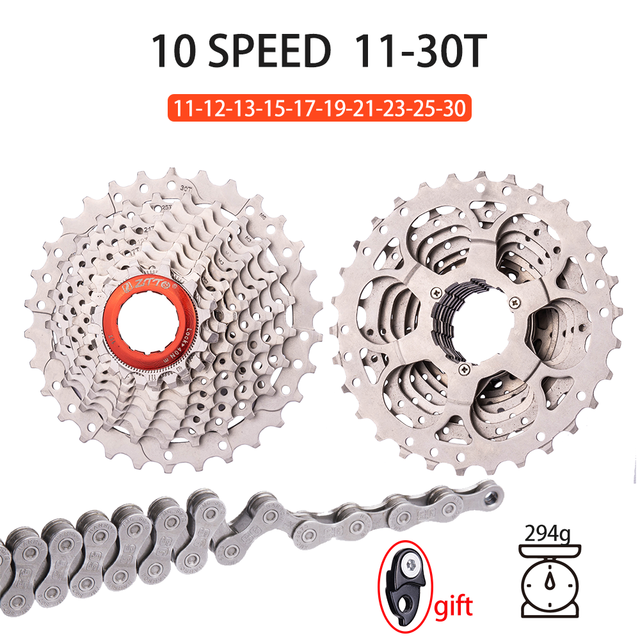 Ztto Mtb Racefiets 10 Speed Cassette 10 S 25T/28T/30T/34T/36T Mountain Fiets Tandwiel K7 Vouwfiets Fietsen Onderdelen: 10S 30T-Chain
