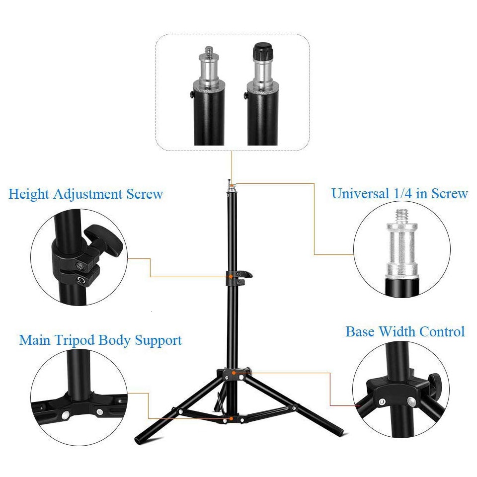 Photography Tripod 2M Photography Light Stand Ball Head For Camera Photo Lamp Bracket Holder Softbox Ring Lamp Video Shooting