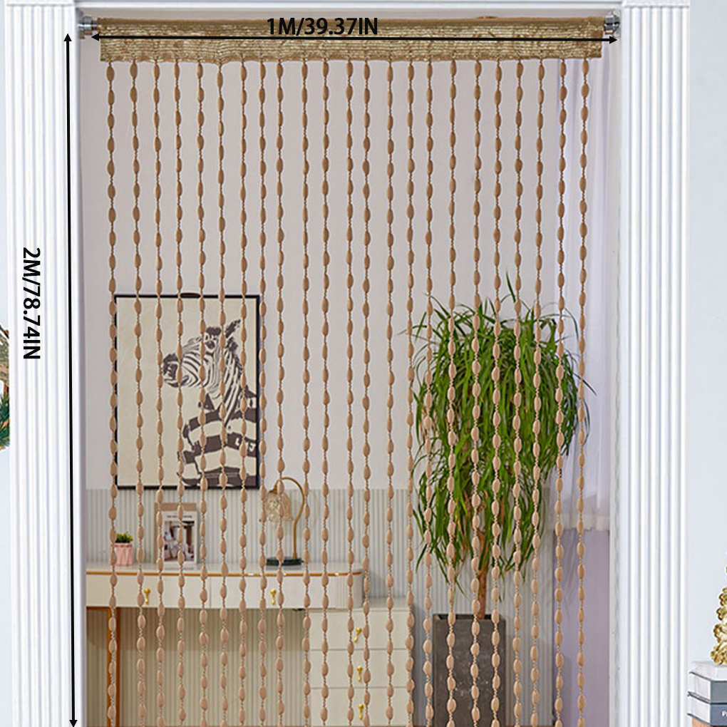 Wood String Curtain Beaded Doorway Curtain Beaded String Curtain For Closet For Room Divider Window Hallway