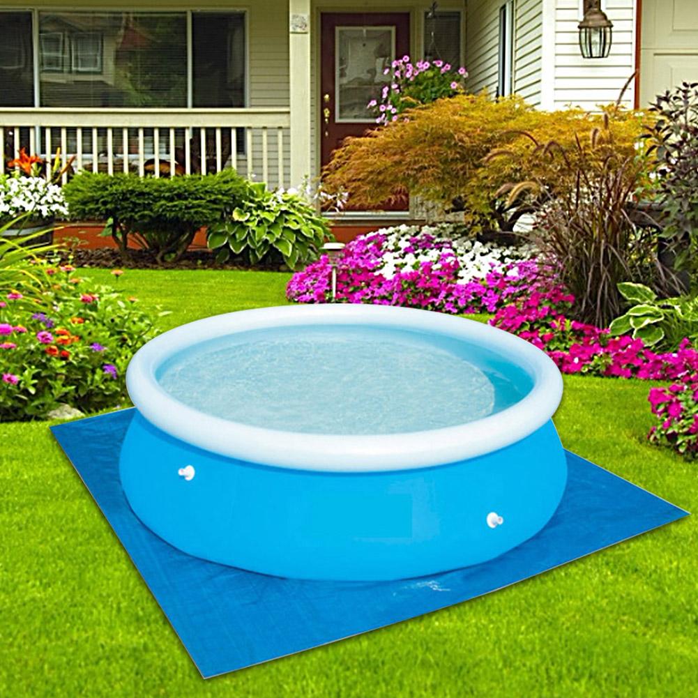 Poolkåpa damm regnbeständigt poolskydd blå rund presenning tålig för familjens trädgårdspooler pool och tillbehör