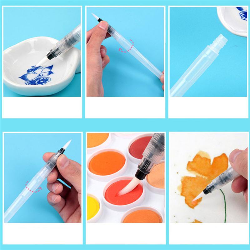 9 stk akvarel pensel penne vandopløselige farvede penne aqua farve pensel maling pen til maling kalligraf tegning kunst