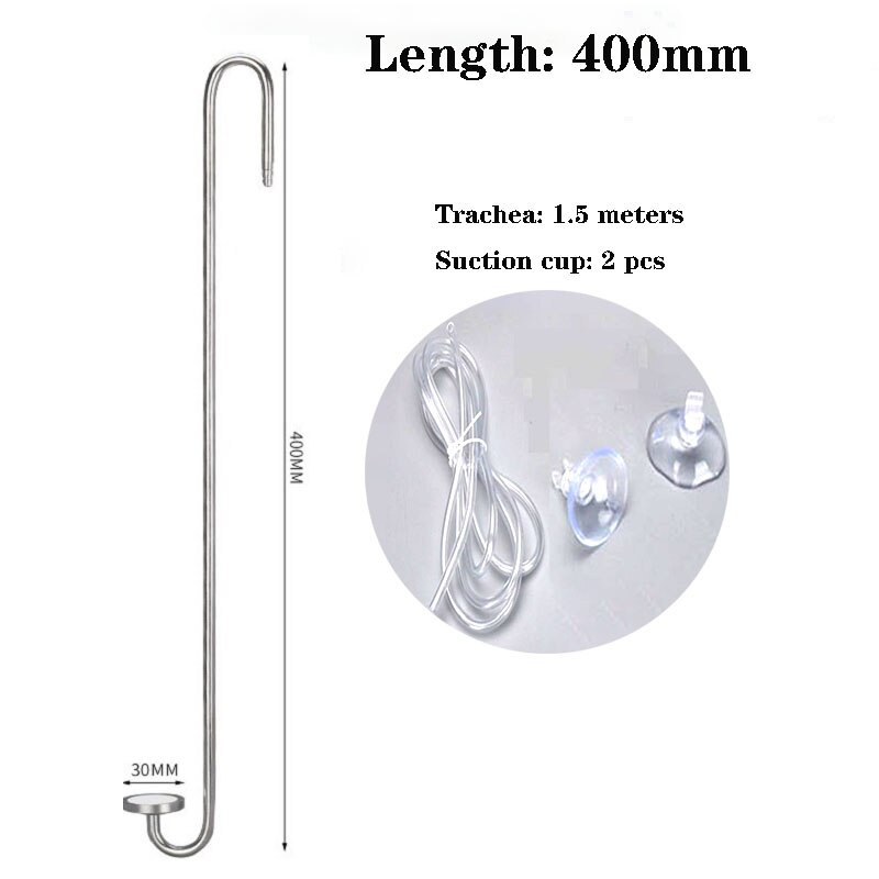 Fish tank CO2 atomizer, aquatic plant growth 304 stainless steel carbon dioxide diffusion system nano atomizer, size 70mm-400mm: 400mm