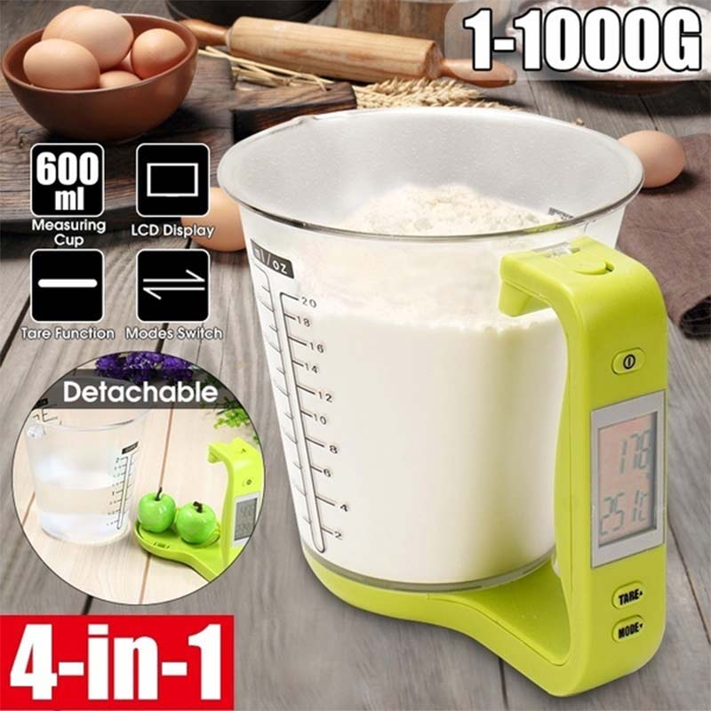 LCD display electronic measuring cup kitchen scale electronic beaker host weighing temperature measuring cup