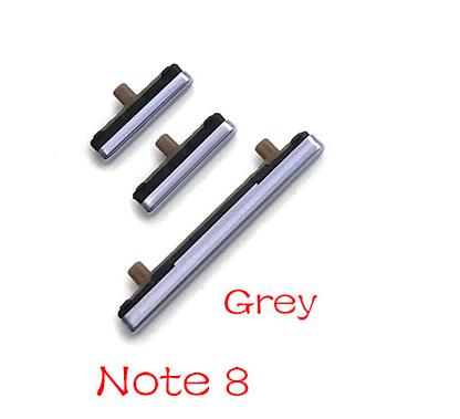 Nowy przycisk głośności bocznej + przycisk włączania/wyłączania przycisku do Samsung Galaxy Note 8 S8 S9 S10 Plus części zamienne: Note 8 Grey