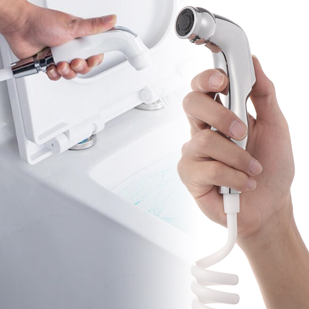 1Pc Nuttig Handheld Bidet Sproeier Chrome Abs Handheld Bidet Kraan Badkamer Douchekop Sproeier Waterbesparende Sprinkler