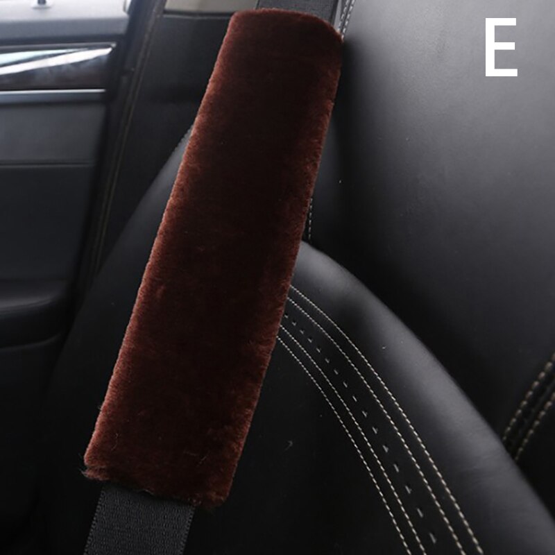 2pcs Soft Car Seatbelt Cover Sheepskin Seat Belt Pillow Pad Seat Belt Safety Strap Cover Shoulder Pads For Bag Car Accessories: E