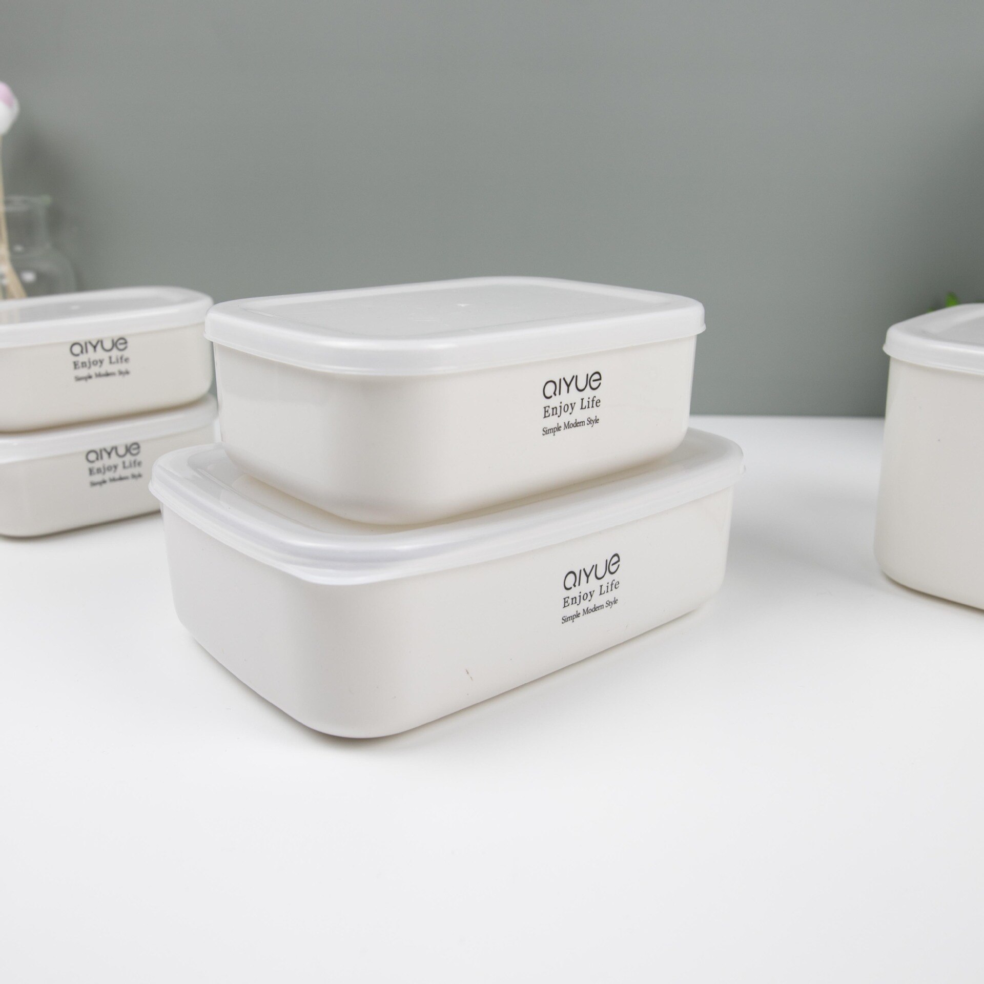 Food Storage Box Microwave Oven Plastic Storage Box Japanese Style Rectangle Lunch Box Fruit Storage Box Bento Box