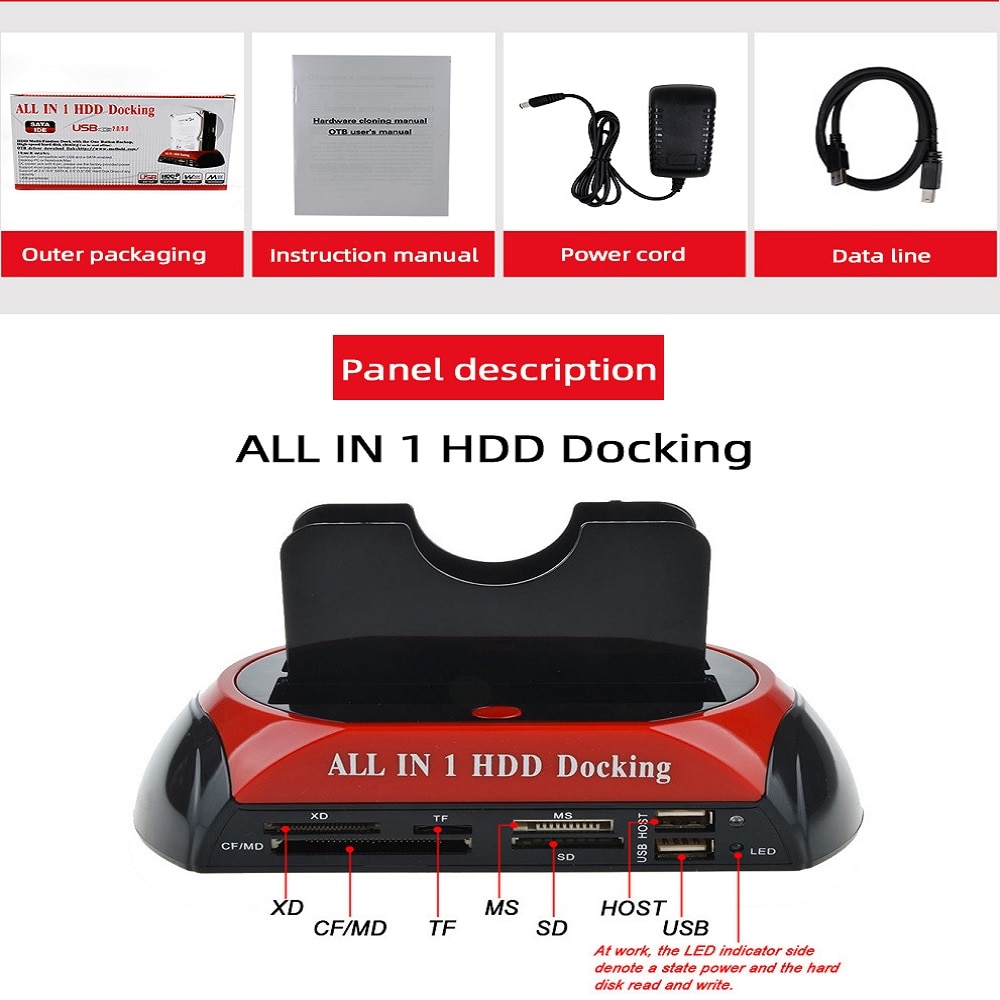 Tishric ide sata dual all  in 1 hd/ hdd docka/dockningsstation hårddisk/enhet hdd 2.5 3.5 läsare usb eu extern box hölje